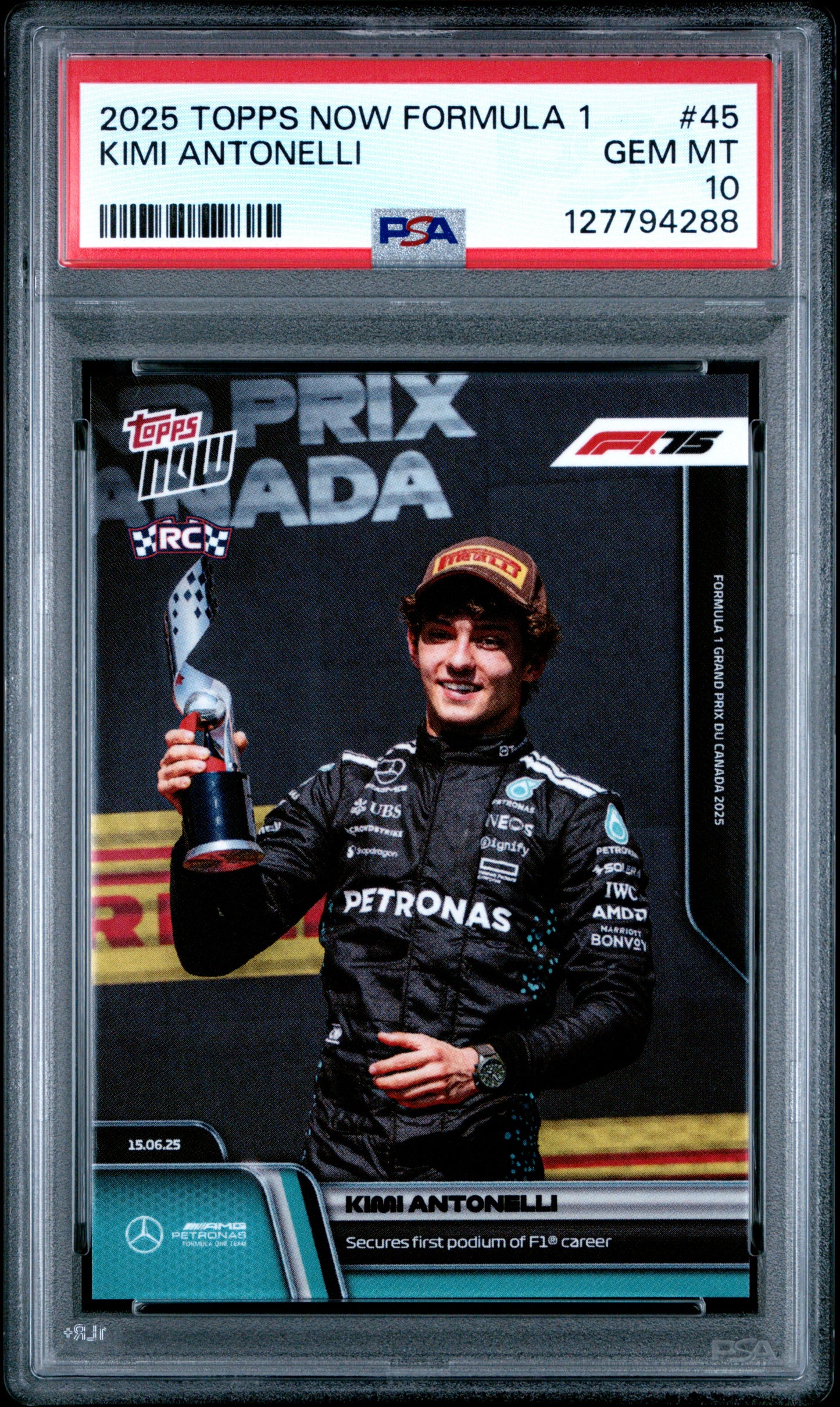 2025 TOPPS NOW FORMULA 1 #45 KIMI ANTONELLI