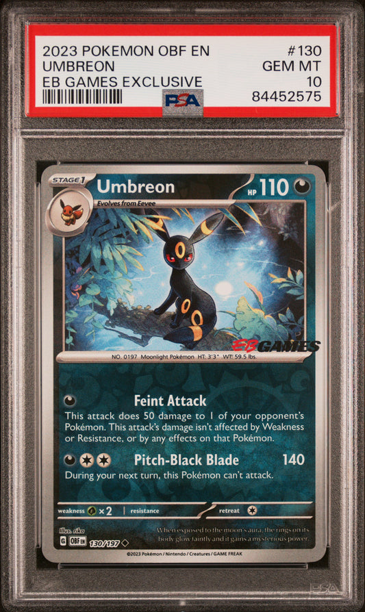2023 POKEMON OBF EN-OBSIDIAN FLAMES #130 UMBREON EB GAMES EXCLUSIVE