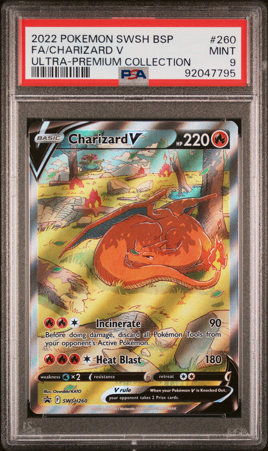 2022 POKEMON SWSH BLACK STAR PROMO #260 FULL ART/CHARIZARD V SWORD & SHIELD ULTRA-PREMIUM COLLECTION-CHARIZARD